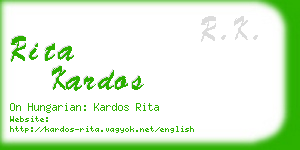 rita kardos business card